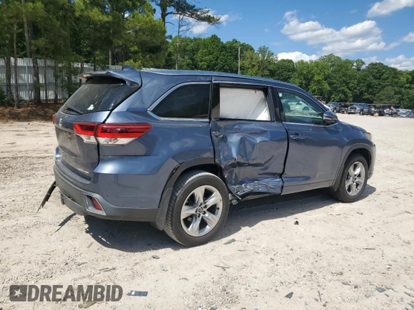 2018 Toyota Highlander Limited with VIN 5TDDZRFH9JS864309, listed as a Copart auction lot 58119095 with 82,617 mi miles and Salvage title. Bid and sale history available at DreamBid. Image 3.