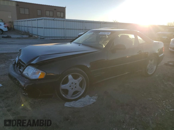 1999 Mercedes-Benz SL-Class with VIN WDBFA68F9XF178143, listed as a Copart auction lot 83255114 with 129,970 mi miles and Salvage Title. Bid and sale history available at carsss.com. Image 1.