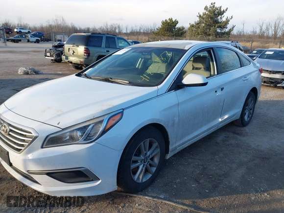 2017 Hyundai Sonata 2.4L with VIN 5NPE24AF8HH523016, listed as a IAAI auction lot 41235187 with 106,757 mi miles and . Bid and sale history available at carsss.com. Image 6.