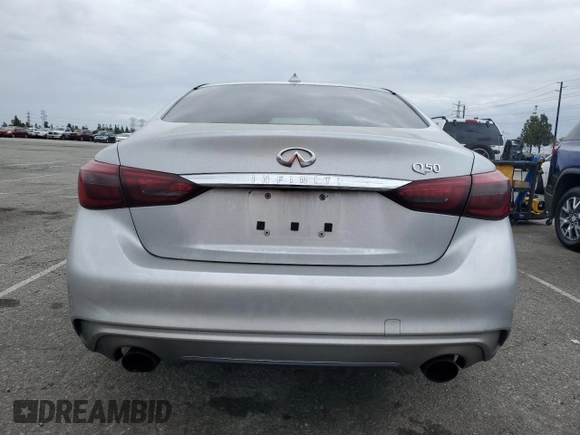 2019 Infiniti Q50 Luxe with VIN JN1EV7AP5KM519698, listed as a Copart auction lot 53374145 with 80,202 mi miles and Salvage title. Bid and sale history available at DreamBid. Image 6.