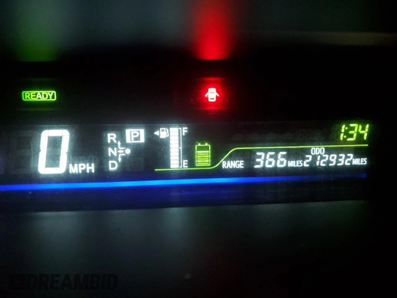2012 Toyota Prius Two with VIN JTDZN3EU8C3160247, listed as a Copart auction lot 85149854 with 212,932 mi miles and Salvage Title. Bid and sale history available at DreamBid. Image 9.