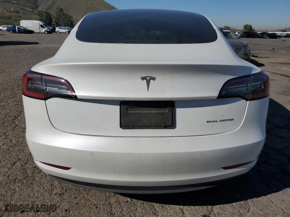 2021 Tesla Model 3 Long Range with VIN 5YJ3E1EB7MF074330, listed as a Copart auction lot 47049395 with 71,201 mi miles and Salvage Title. Bid and sale history available at carsss.com. Image 6.