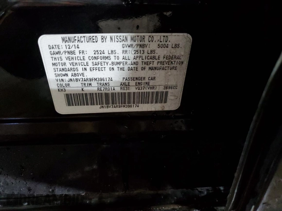 2015 Infiniti Q50 z VIN JN1BV7AR9FM396174, wystawiony jako Copart lot #50393685 z przebiegiem 110 824 mil mil oraz Szkoda całkowita • Salvage title. Historia ofert i sprzedaży dostępna na DreamBid. Obrazek 13.