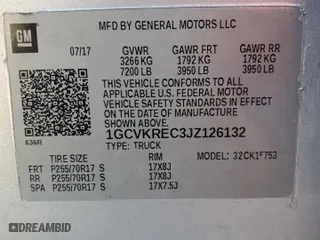 2017 Chevrolet Silverado 1500 LTZ with VIN 3GCUKSEC6HG202505, listed as a Copart auction lot 83042784 with 0 mi miles and Clean Title. Bid and sale history available at carsss.com. Image 12.