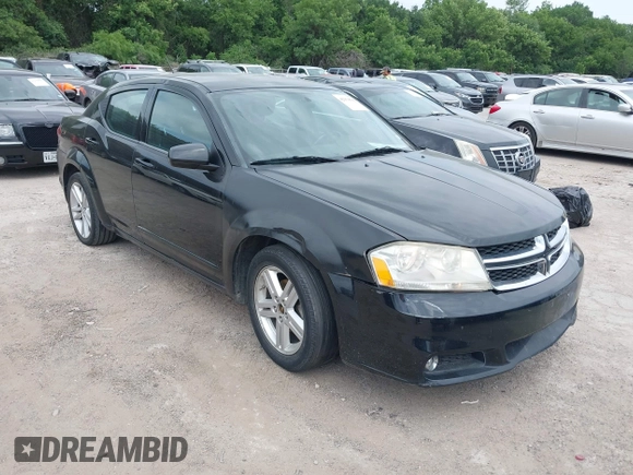 2013 Dodge Avenger SXT with VIN 1C3CDZCB8DN590965, listed as a IAAI auction lot 42154596 with 173,070 mi miles and . Bid and sale history available at carsss.com. Image 1.