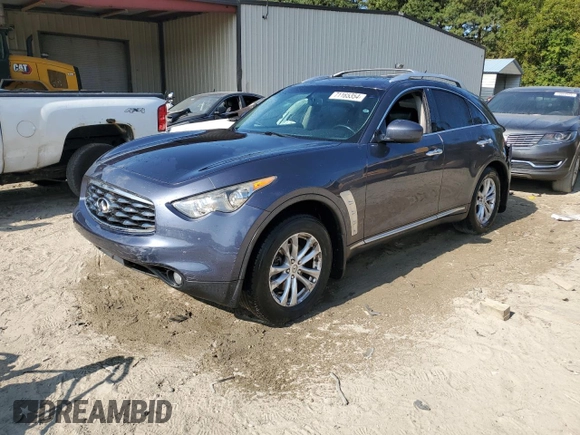 2010 Infiniti FX35 with VIN JN8AS1MW3AM851744, listed as a Copart auction lot 71165354 with 247,174 mi miles and Salvage Title. Bid and sale history available at carsss.com. Image 1.