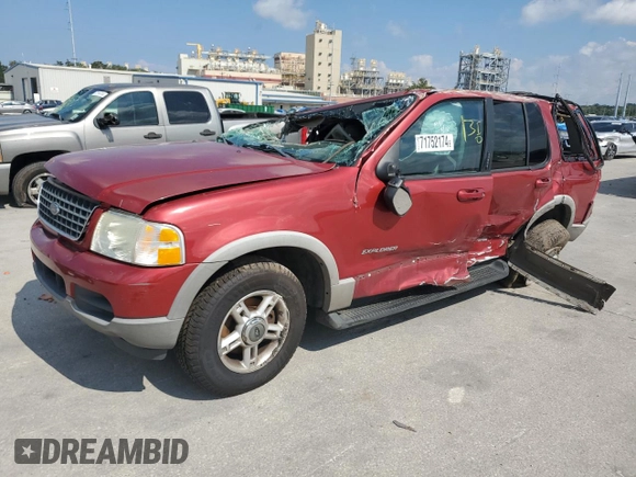 2002 Ford Explorer XLT with VIN 1FMDU73E72ZB96986, listed as a Copart auction lot 71752174 with Not Provided miles and Salvage Title. Bid and sale history available at DreamBid. Image 1.