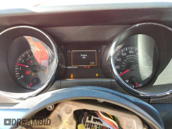2016 Ford Mustang GT with VIN 1FA6P8CFXG5279822, listed as a Copart auction lot 52892785 with 42,872 mi miles and Salvage title. Bid and sale history available at DreamBid. Image 9.