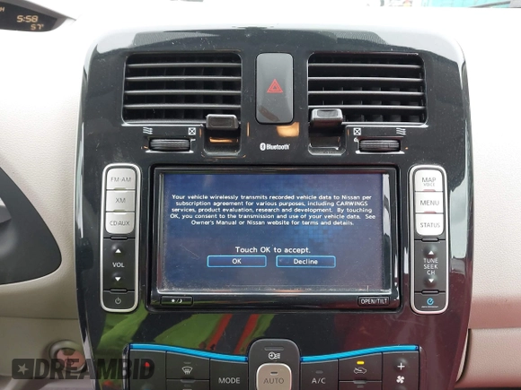 2012 Nissan LEAF SL with VIN JN1AZ0CP7CT026409, listed as a IAAI auction lot 42127666 with 55,306 mi miles and . Bid and sale history available at DreamBid. Image 19.