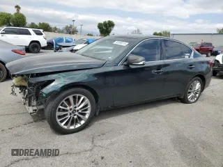 2019 Infiniti Q50 3.0t LUXE with VIN JN1EV7AP3KM516931, listed as a Copart auction lot 50598515 with 102,771 mi miles and Salvage Title. Bid and sale history available at carsss.com. Image 1.