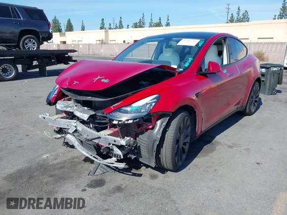 2021 Tesla Model Y Performance with VIN 5YJYGDEF4MF092062, listed as a IAAI auction lot 41583793 with 57,194 mi miles and . Bid and sale history available at DreamBid. Image 19.