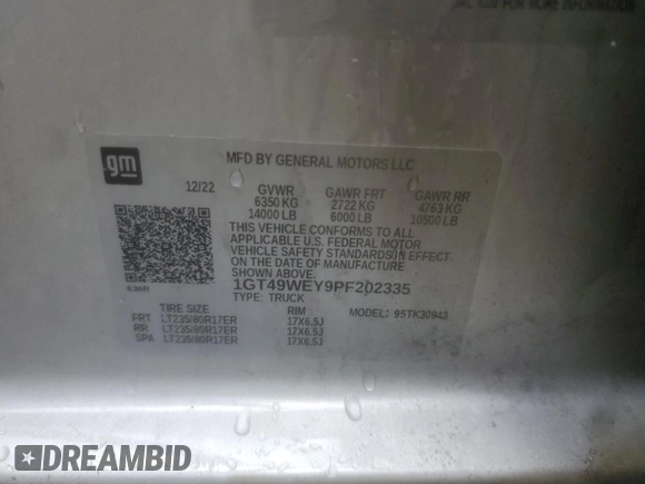 2023 GMC Sierra 3500HD Denali z VIN 1GT49WEY9PF202335, wystawiony jako Copart lot #67789184 z przebiegiem 24 537 mil mil oraz Nie do naprawy. Historia ofert i sprzedaży dostępna na DreamBid. Obrazek 12.