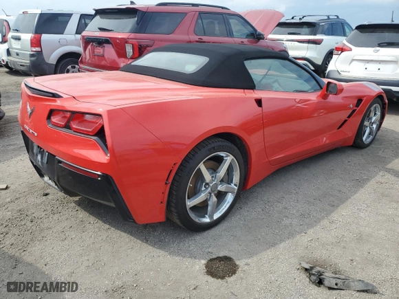 2014 Chevrolet Corvette Stingray 2LT with VIN 1G1YD3D7XE5130869, listed as a Copart auction lot 75005934 with 0 mi miles and Salvage Title. Bid and sale history available at carsss.com. Image 3.