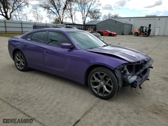 2016 Dodge Charger SXT with VIN 2C3CDXHG3GH140565, listed as a Copart auction lot 48058985 with 99,216 mi miles and Salvage Title. Bid and sale history available at carsss.com. Image 4.