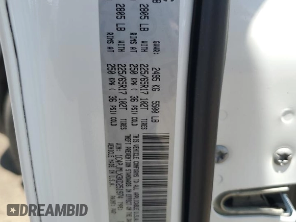 2019 Jeep Cherokee Latitude Plus with VIN 1C4PJMLX3KD251974, listed as a Copart auction lot 63378625 with 59,144 mi miles and Salvage title. Bid and sale history available at DreamBid. Image 13.