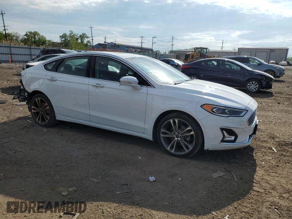 2020 Ford Fusion Titanium with VIN 3FA6P0D96LR173756, listed as a Copart auction lot 56467885 with 77,217 mi miles and Salvage title. Bid and sale history available at DreamBid. Image 4.