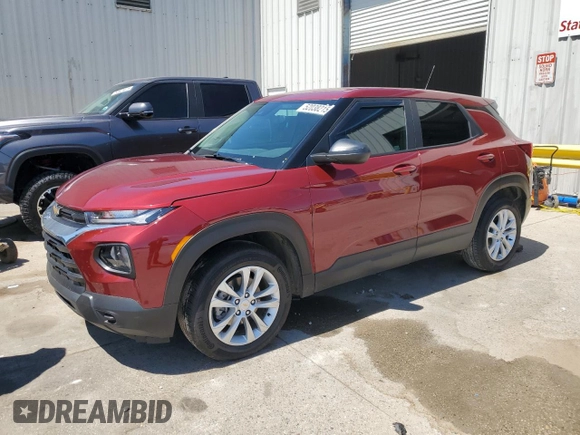 2023 Chevrolet TrailBlazer LS with VIN KL79MMS23PB166252, listed as a Copart auction lot 52038215 with 25,551 mi miles and Salvage Title. Bid and sale history available at DreamBid. Image 1.