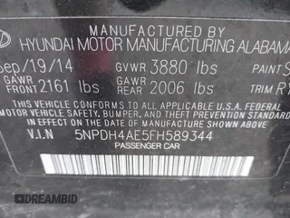 2015 Hyundai Elantra SE z VIN 5NPDH4AE5FH589344, wystawiony jako IAAI lot #42188682 z przebiegiem Nie podano mil oraz . Historia ofert i sprzedaży dostępna na DreamBid. Obrazek 9.