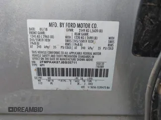 2018 Ford Edge Titanium with VIN 2FMPK4K87JBB55711, listed as a IAAI auction lot 41877010 with 123,391 mi miles. Bid and sale history available at carsss.com. Image 9.