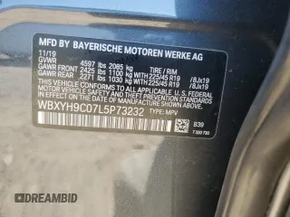 2020 BMW X2 sDrive28i z VIN WBXYH9C07L5P73232, wystawiony jako Copart lot #51948905 z przebiegiem Nie podano mil oraz Szkoda całkowita • Salvage title. Historia ofert i sprzedaży dostępna na DreamBid. Obrazek 13.
