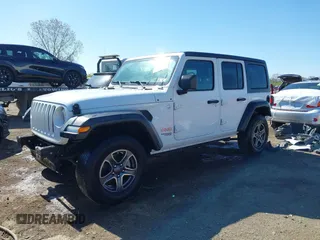 2018 Jeep Wrangler Unlimited Sport S z VIN 1C4HJXDG8JW117341, wystawiony jako IAAI lot #42037176 z przebiegiem 44 750 mil mil oraz . Historia ofert i sprzedaży dostępna na DreamBid. Obrazek 2.