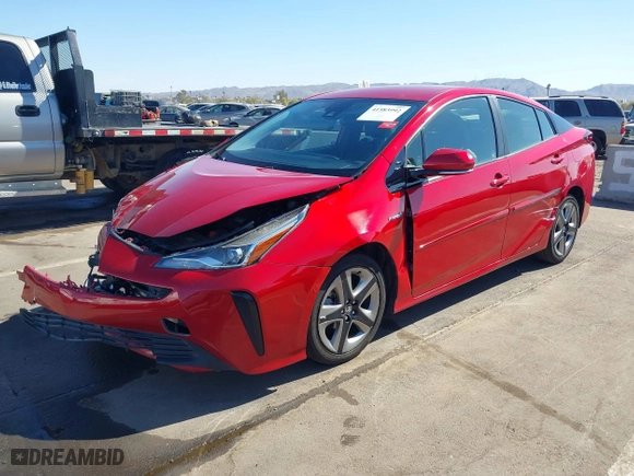2019 Toyota Prius L Eco with VIN JTDKARFU1K3087249, listed as a IAAI auction lot 41583992 with 55,486 mi miles. Bid and sale history available at carsss.com. Image 17.
