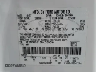2008 Ford Escape XLT с VIN 1FMCU03158KC69094, выставлен на аукционе Copart как лот 56018345 с пробегом 218 497 миль миль и Списание • Salvage title. История ставок и продаж доступна на DreamBid. Изображение 14.