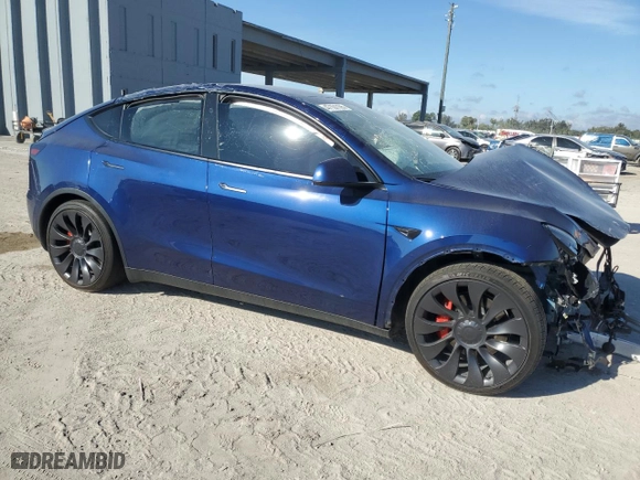 2023 Tesla Model Y Performance with VIN 7SAYGDEF1PF843707, listed as a Copart auction lot 47101195 with 40,675 mi miles and Non Repairable. Bid and sale history available at carsss.com. Image 4.