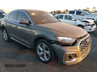 2023 Audi Q5 Sportback S line Premium Plus with VIN WA15AAFYXP2047597, listed as a IAAI auction lot 41134751 with 28,102 mi miles and . Bid and sale history available at DreamBid. Image 1.