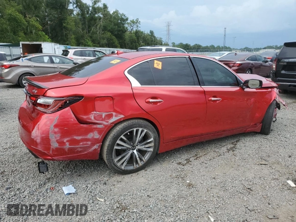 2021 Infiniti Q50 Sensory with VIN JN1EV7CP4MM700307, listed as a Copart auction lot 67297684 with Not provided miles and Non repairable. Bid and sale history available at DreamBid. Image 3.