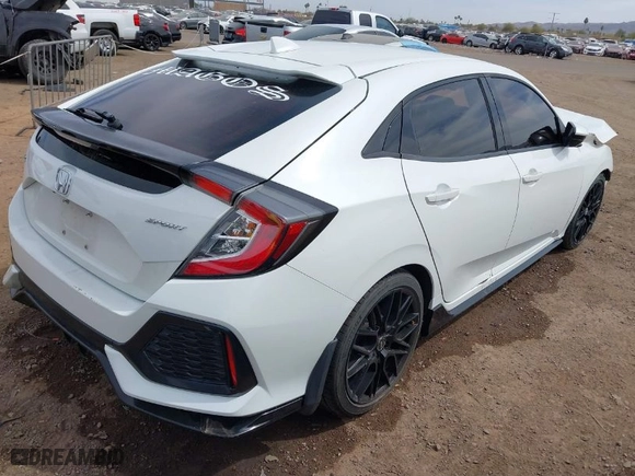 2018 Honda Civic Hatchback Sport with VIN SHHFK7H47JU219608, listed as a IAAI auction lot 41709676 with 1 mi miles. Bid and sale history available at carsss.com. Image 4.