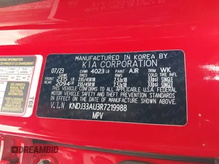 2024 Kia Soul EX with VIN KNDJ33AU3R7219988, listed as a IAAI auction lot 41979436 with 7,514 mi miles. Bid and sale history available at carsss.com. Image 9.