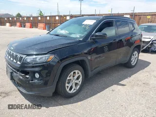 2024 Jeep Compass Latitude with VIN 3C4NJDBN4RT100797, listed as a IAAI auction lot 42572805 with 26,508 mi miles and . Bid and sale history available at DreamBid. Image 2.