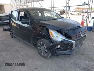 2024 Mitsubishi Mirage Black Edition with VIN ML32AWHJ1RH007708, listed as a IAAI auction lot 41979489 with 28,148 mi miles and . Bid and sale history available at DreamBid. Image 1.