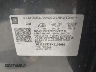 2019 Chevrolet Impala LT with VIN 2G11Z5S32K9103999, listed as a IAAI auction lot 42027808 with 139,111 mi miles and . Bid and sale history available at DreamBid. Image 9.