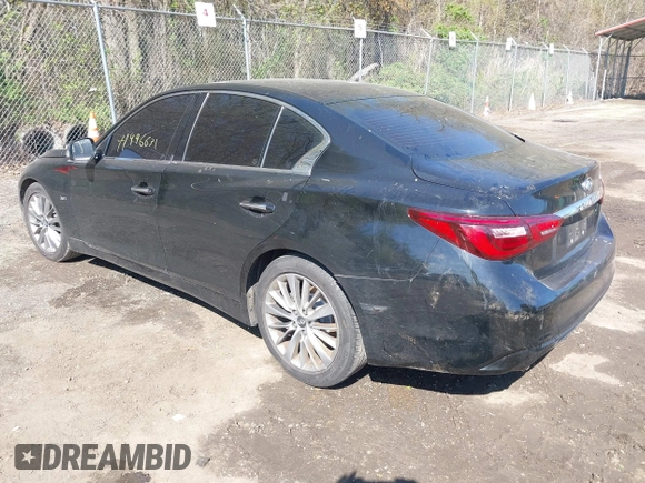 2018 Infiniti Q50 Luxe with VIN JN1EV7AP2JM352392, listed as a IAAI auction lot 41996631 with 90,492 mi miles and . Bid and sale history available at carsss.com. Image 3.