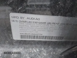 2016 Audi S4 Premium Plus z VIN WAUBGAFL4GA002704, wystawiony jako IAAI lot #41852967 z przebiegiem 68 049 mil mil oraz . Historia ofert i sprzedaży dostępna na DreamBid. Obrazek 9.