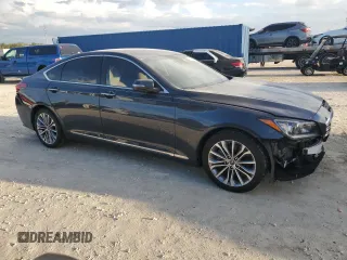 2017 Genesis G80 3.8L with VIN KMHGN4JE5HU199709, listed as a Copart auction lot 73598944 with 0 mi miles and Salvage Title. Bid and sale history available at carsss.com. Image 4.