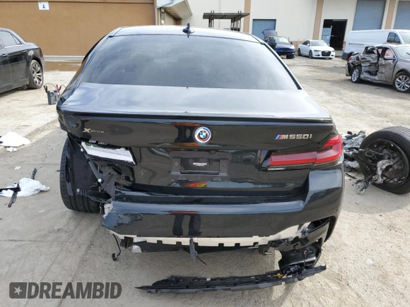 2023 BMW 5 Series M550i xDrive with VIN WBA13BK0XPCM98878, listed as a Copart auction lot 45580685 with 10,866 mi miles and Salvage title. Bid and sale history available at DreamBid. Image 6.