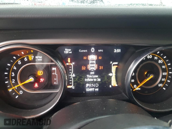 2020 Jeep Wrangler Unlimited Sahara Altitude with VIN 1C4HJXEG2LW188438, listed as a Copart auction lot 43531355 with 53,497 mi miles and Clean title. Bid and sale history available at DreamBid. Image 9.