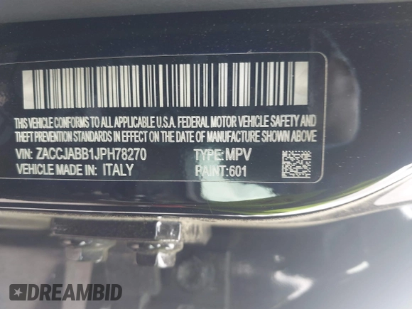 2018 Jeep Renegade Latitude z VIN ZACCJABB1JPH78270, wystawiony jako IAAI lot #41916097 z przebiegiem 57 138 mil mil oraz . Historia ofert i sprzedaży dostępna na DreamBid. Obrazek 9.