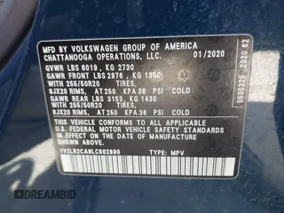 2020 Volkswagen Atlas SE z VIN 1V2LR2CA8LC502890, wystawiony jako IAAI lot #41871378 z przebiegiem 79 607 mil mil oraz . Historia ofert i sprzedaży dostępna na DreamBid. Obrazek 9.