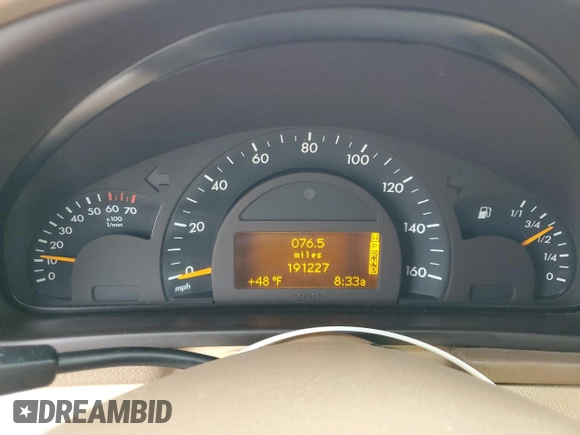 2001 Mercedes-Benz C 320 with VIN WDBRF64J61F054850, listed as a Copart auction lot 51119775 with 191,227 mi miles and Salvage Title. Bid and sale history available at DreamBid. Image 9.