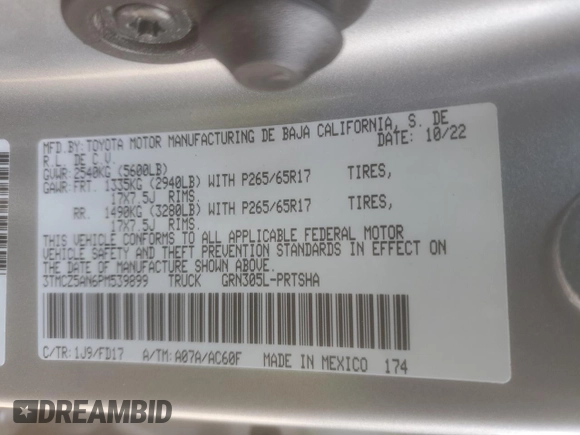 2023 Toyota Tacoma SR z VIN 3TMCZ5AN6PM539899, wystawiony jako Copart lot #52238445 z przebiegiem 30 070 mil mil oraz Szkoda całkowita • Salvage title. Historia ofert i sprzedaży dostępna na DreamBid. Obrazek 14.