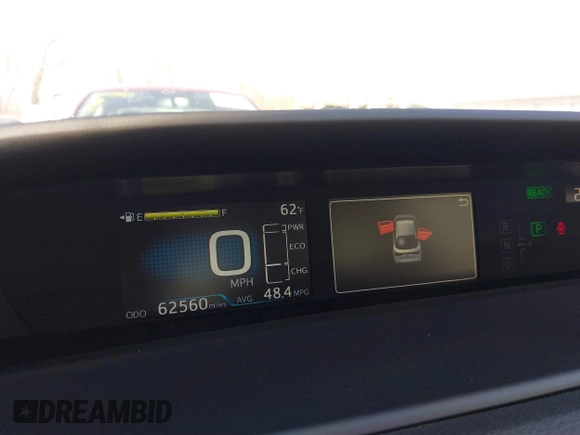2019 Toyota Prius LE with VIN JTDL9RFU4K3010601, listed as a IAAI auction lot 41763901 with 62,560 mi miles and . Bid and sale history available at DreamBid. Image 7.