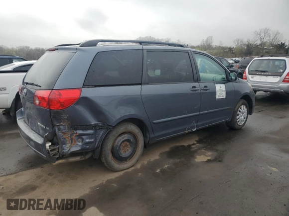 2008 Toyota Sienna CE with VIN 5TDZK23C98S108161, listed as a Copart auction lot 45525695 with 209,785 mi miles and Salvage Title. Bid and sale history available at carsss.com. Image 3.