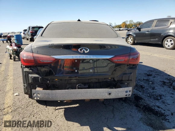 2018 Infiniti Q50 3.0t LUXE with VIN JN1EV7AR4JM430138, listed as a Copart auction lot 76386514 with 63,783 mi miles and Salvage Title. Bid and sale history available at carsss.com. Image 6.