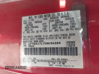 1997 Ford F-150 XL with VIN 1FTEX17L7VNC04389, listed as a IAAI auction lot 41030907 with 194,523 mi miles and . Bid and sale history available at DreamBid. Image 9.