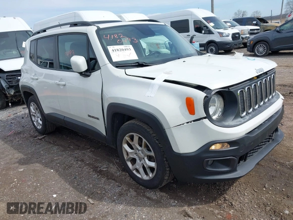 2016 Jeep Renegade Latitude with VIN ZACCJABT6GPC42190, listed as a IAAI auction lot 41820493 with 150,085 mi miles and . Bid and sale history available at DreamBid. Image 1.