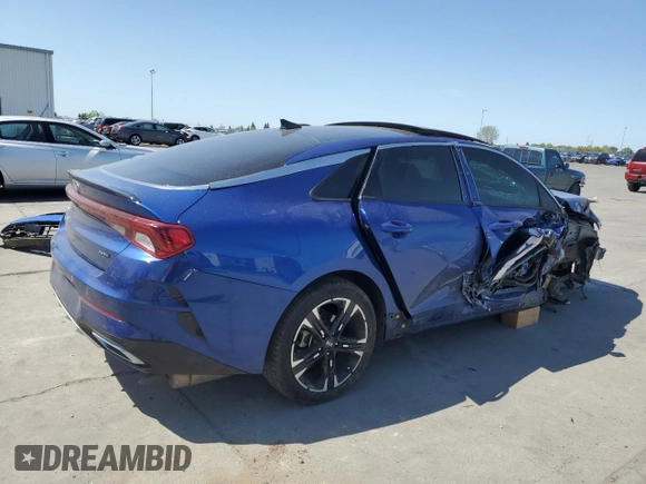2021 Kia K5 GT-Line with VIN 5XXG64J28MG058561, listed as a Copart auction lot 52260945 with 63,381 mi miles and Salvage Title. Bid and sale history available at carsss.com. Image 3.